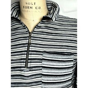 Urban Outfitters Mens Pullover Quarter Zip Sweater Striped Jacquard Rugby LG